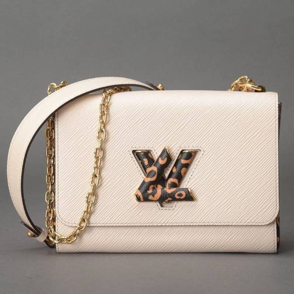 Louis Vuitton Twist MM Chain Shoulder Leopard Epi Leather White Shoulder Bag - Picture 1 of 6